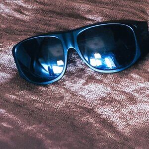 MEN'S/WOMEN'S BLACK SOLAR SHIELDS WRAPAROUND SUNGLASSES, UV RAY PROTECTION